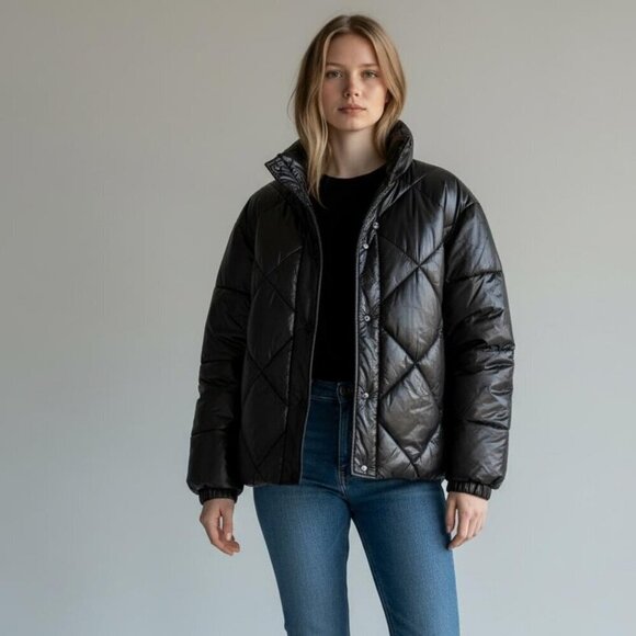 Jackets & Blazers - Black Quilted Puffer Jacket | Size 12 | Lightweight & Warm | Hardly Worn